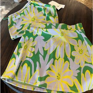 Zara Green and Yellow Floral Skirt Set🌼